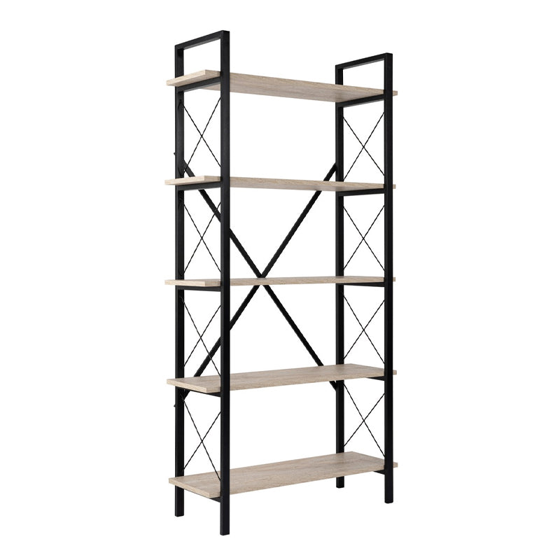 Βιβλιοθήκη Elysian Χρώμα Travertine - Μαύρο 90x33,5x180