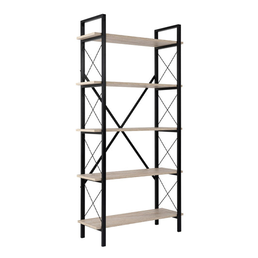 Βιβλιοθήκη Elysian Χρώμα Travertine - Μαύρο 90x33,5x180