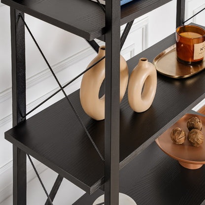 Βιβλιοθήκη Elysian Χρώμα Μαύρο 90x33,5x180