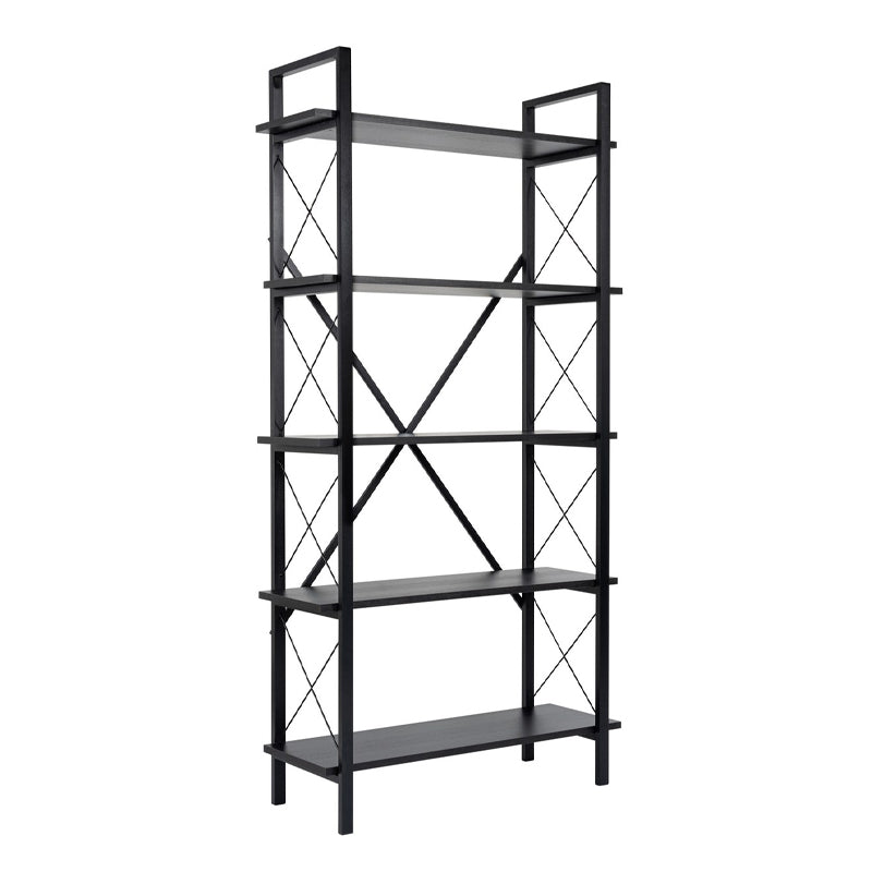 Βιβλιοθήκη Elysian Χρώμα Μαύρο 90x33,5x180