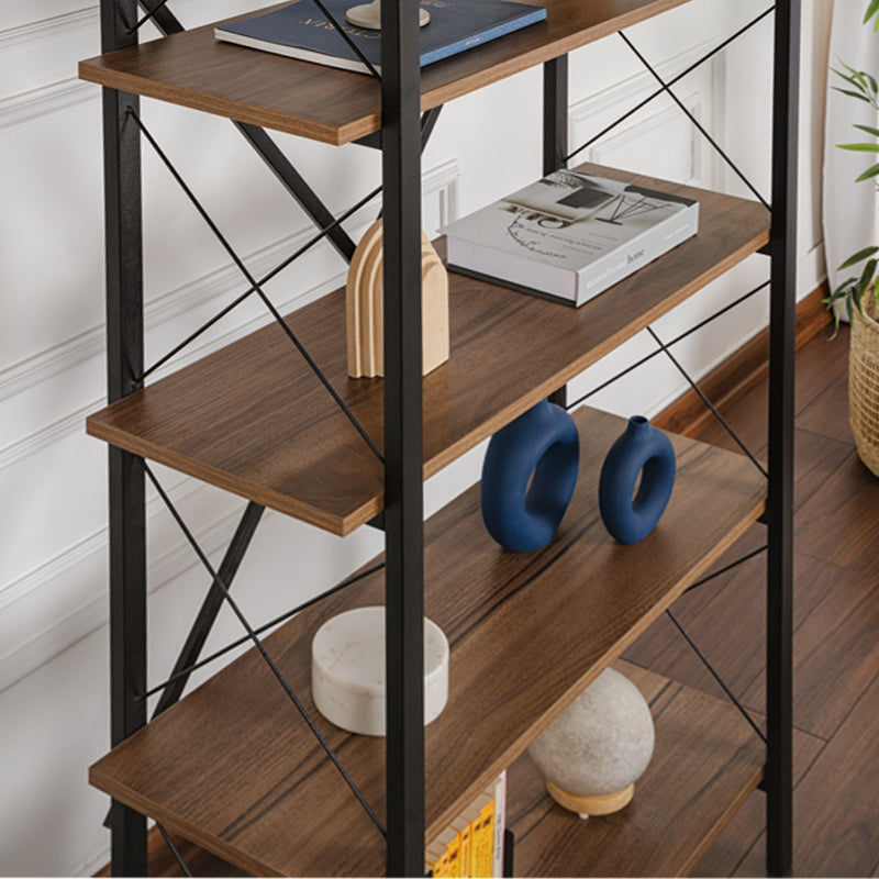 Βιβλιοθήκη Elysian Χρώμα Καρυδί - Μαύρο 90x33,5x180