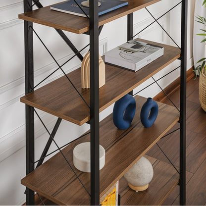 Βιβλιοθήκη Elysian Χρώμα Καρυδί - Μαύρο 90x33,5x180