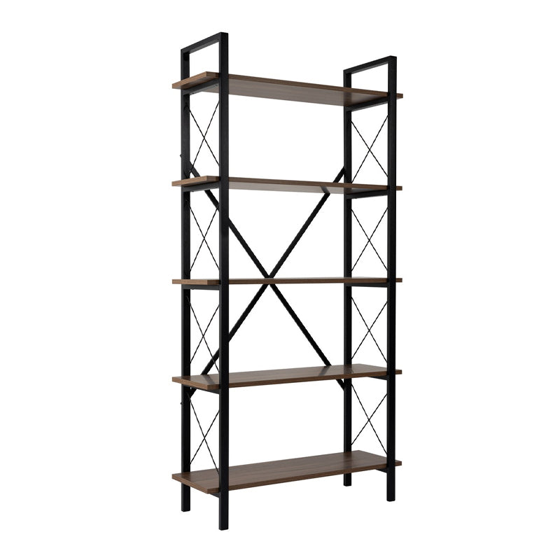 Βιβλιοθήκη Elysian Χρώμα Καρυδί - Μαύρο 90x33,5x180