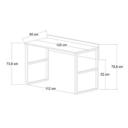 Γραφείο Εργασίας Rana Χρώμα Καρυδί - Μαύρο 120x60x78,8