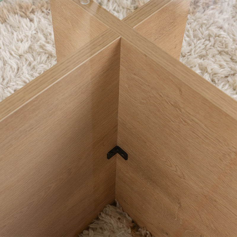 Τραπεζάκι Σαλονιού Vetrino Γυάλινο Χρώμα Honey Oak 105x65x40