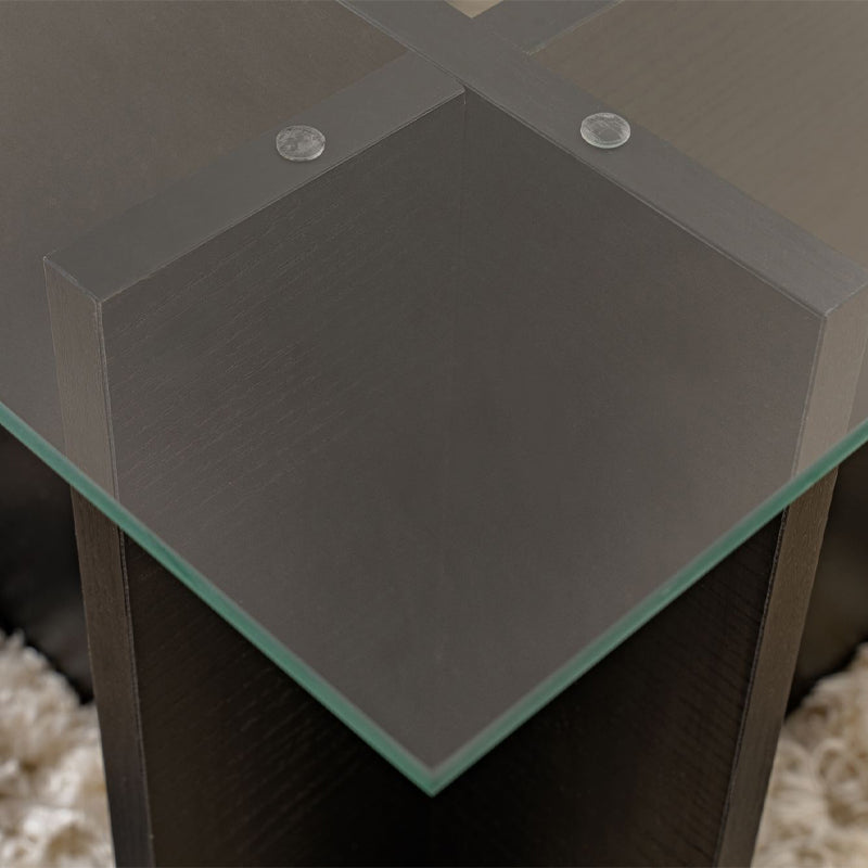 Τραπεζάκι Σαλονιού Vetrino Γυάλινο Χρώμα Μαύρο 105x65x40