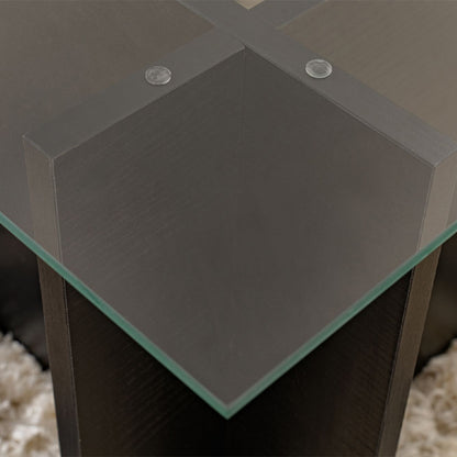 Τραπεζάκι Σαλονιού Vetrino Γυάλινο Χρώμα Μαύρο 105x65x40