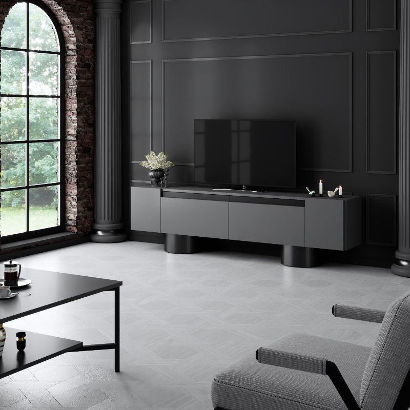 Έπιπλο Τηλεόρασης Haven Χρώμα Ανθρακί 180x30x50