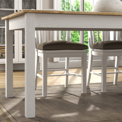 Τραπέζι Fira Χρώμα Λευκό - Φυσικό Οξιάς 180x90x78