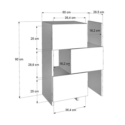 Ντουλάπι Κουζίνας - Μπάνιου Anna Χρώμα Λευκό 65x31,5x89,8
