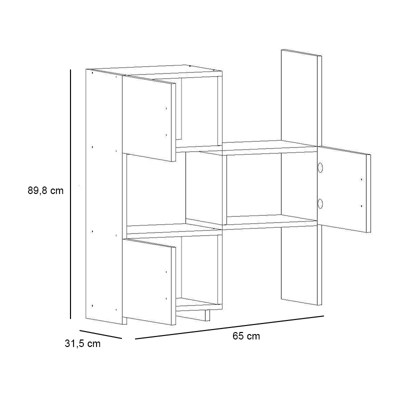 Ντουλάπι Κουζίνας - Μπάνιου Anna Χρώμα Λευκό 65x31,5x89,8