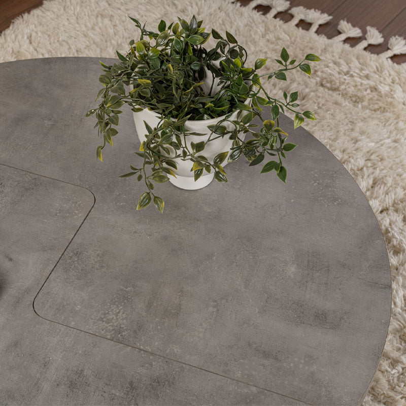 Τραπεζάκι Σαλονιού Σετ 2 Τμχ Moira Χρώμα Γκρι Σκυροδέματος Φ90x41