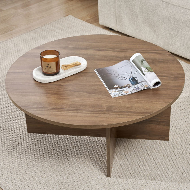 Τραπεζάκι Σαλονιού Soleil Χρώμα Καρυδί Φ90x40