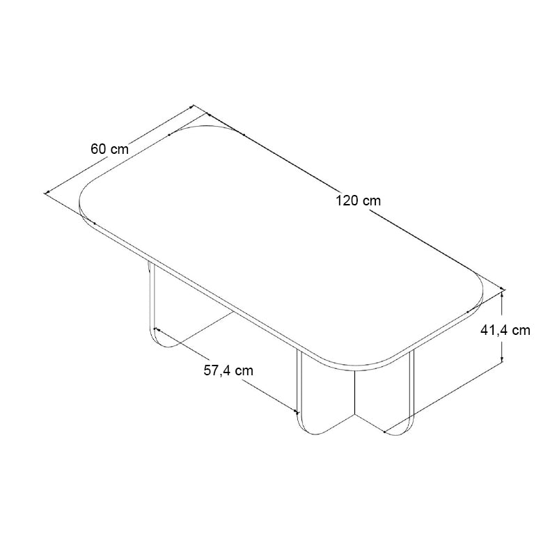 Τραπεζάκι Σαλονιού Becaj Χρώμα Sapphire Oak 120x60x41,4