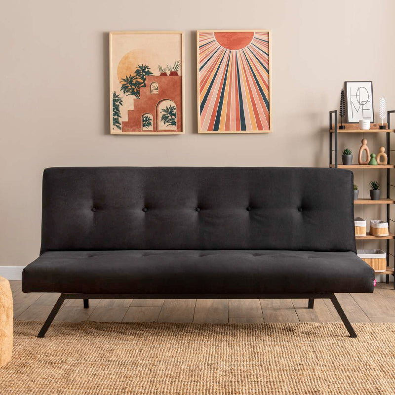 Καναπές - Κρεβάτι Zola Τριθέσιος Υφασμάτινος Χρώμα Μαύρο 180x64x78