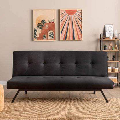 Καναπές - Κρεβάτι Zola Τριθέσιος Υφασμάτινος Χρώμα Μαύρο 180x64x78