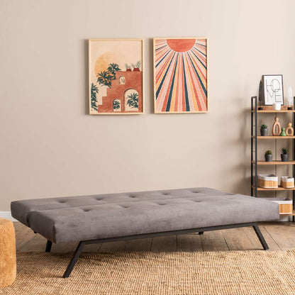 Καναπές - Κρεβάτι Zola Τριθέσιος Υφασμάτινος Χρώμα Γκρι 180x64x78