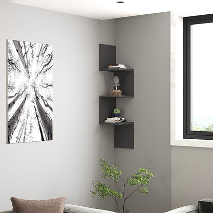 Ραφιέρα Τοίχου Zikzak Χρώμα Ανθρακί 25x25x105,4