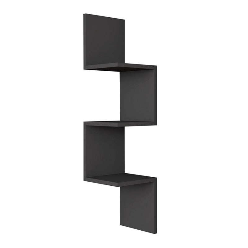 Ραφιέρα Τοίχου Zikzak Χρώμα Ανθρακί 25x25x105,4