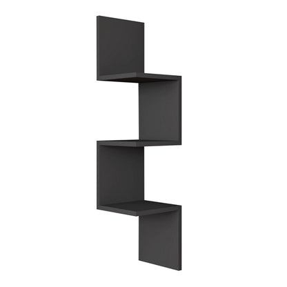 Ραφιέρα Τοίχου Zikzak Χρώμα Ανθρακί 25x25x105,4