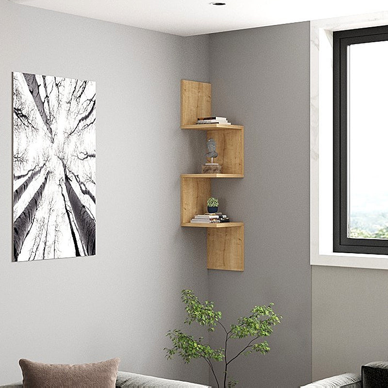 Ραφιέρα Τοίχου Zikzak Χρώμα Sapphire Oak 25x25x105,4