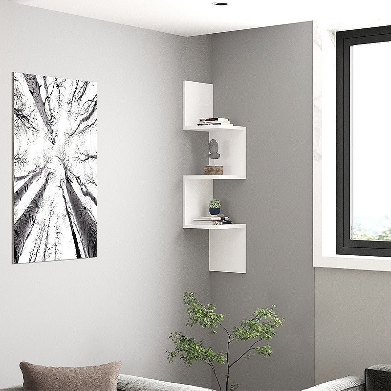 Ραφιέρα Τοίχου Zikzak Χρώμα Λευκό 25x25x105,4