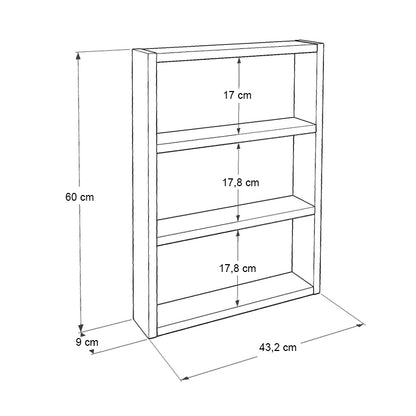 Ραφιέρα Τοίχου Prena Χρώμα Atlantic Pine 43,2x9x60
