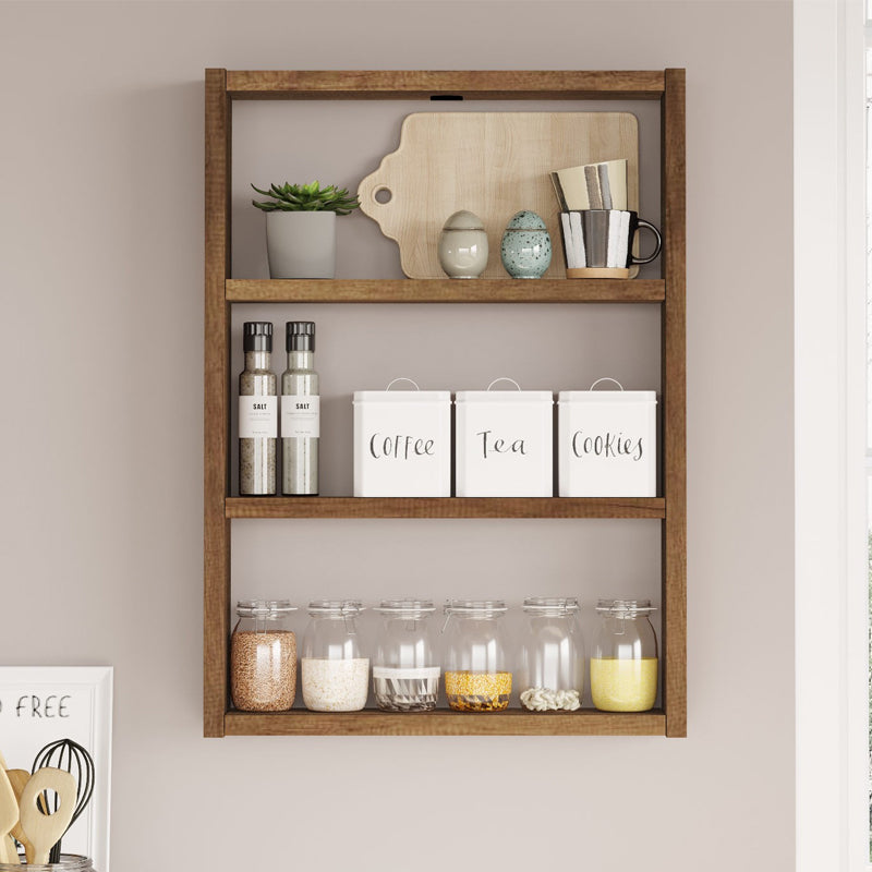 Ραφιέρα Τοίχου Prena Χρώμα Καρυδί 43,2x9x60