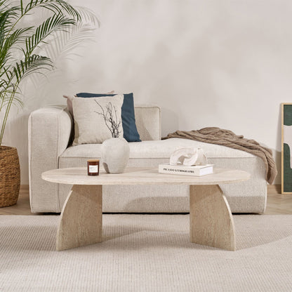 Τραπεζάκι Σαλονιού Melina Χρώμα Travertine 120x60x40