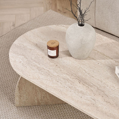Τραπεζάκι Σαλονιού Melina Χρώμα Travertine 120x60x40