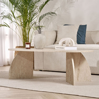 Τραπεζάκι Σαλονιού Melina Χρώμα Travertine 120x60x40