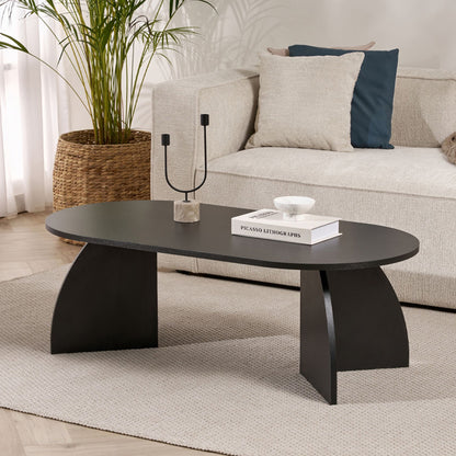 Τραπεζάκι Σαλονιού Melina Χρώμα Black Wood 120x60x40