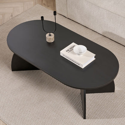 Τραπεζάκι Σαλονιού Melina Χρώμα Black Wood 120x60x40