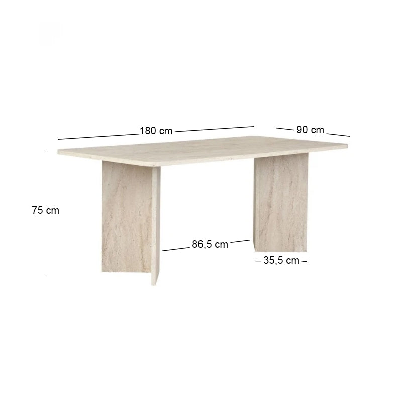 Τραπέζι Linza Χρώμα Travertine 180x90x75