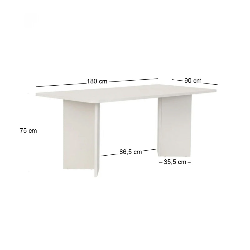 Τραπέζι Linza Χρώμα Λευκό 180x90x75