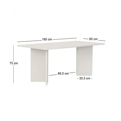 Τραπέζι Linza Χρώμα Λευκό 180x90x75