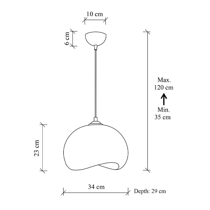 Φωτιστικό Οροφής Yontu E27 Fiberglass Μονόφωτο Χρώμα Λευκό 34x29x120
