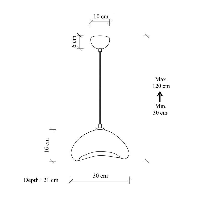 Φωτιστικό Οροφής Luna E27 Fiberglass Μονόφωτο Χρώμα Λευκό 30x21x120