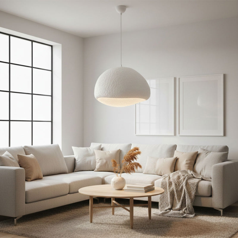 Φωτιστικό Οροφής Loval E27 Fiberglass Μονόφωτο Χρώμα Λευκό 50x44x120
