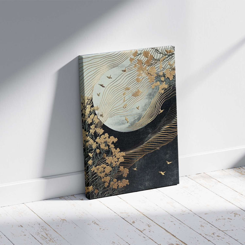 Πίνακας σε Καμβά "Golden Moon" Ψηφιακής Εκτύπωσης 70x100x3