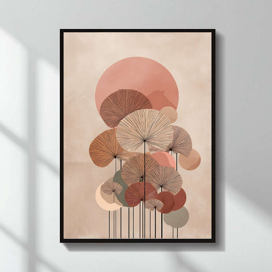 Πίνακας "Pink Leaves" Ψηφιακής Εκτύπωσης 50x70εκ