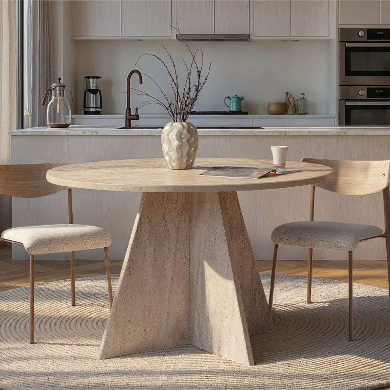 Τραπέζι Virela Χρώμα Travertine Ø120x75