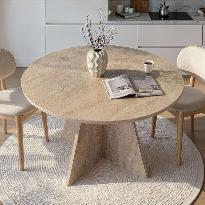 Τραπέζι Virela Χρώμα Travertine Ø120x75