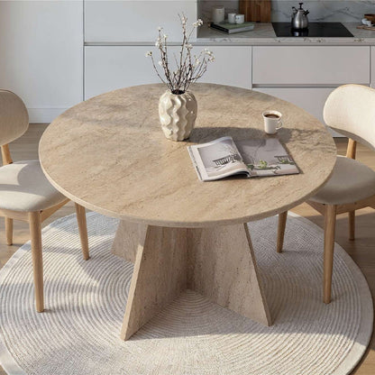 Τραπέζι Virela Χρώμα Travertine Ø120x75