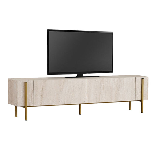 Έπιπλο Τηλεόρασης Nexus Χρώμα Travertine - Χρυσό 180x30x45,5