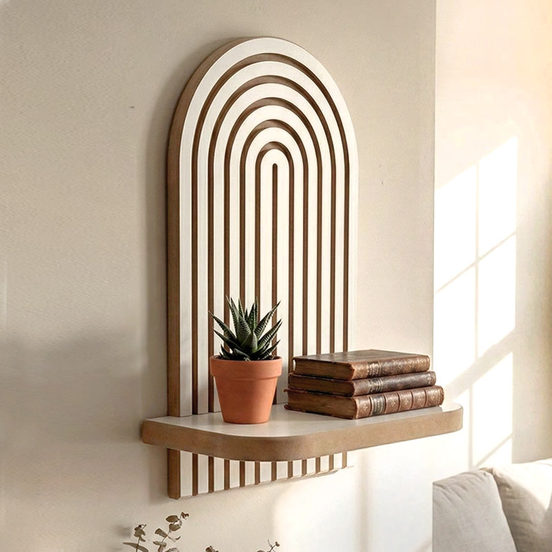 Ραφιέρα Τοίχου Artwill MDF Χρώμα Λευκό - Oak 26x13x35