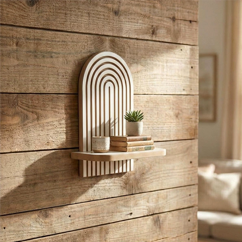 Ραφιέρα Τοίχου Artwill MDF Χρώμα Λευκό - Oak 26x13x35