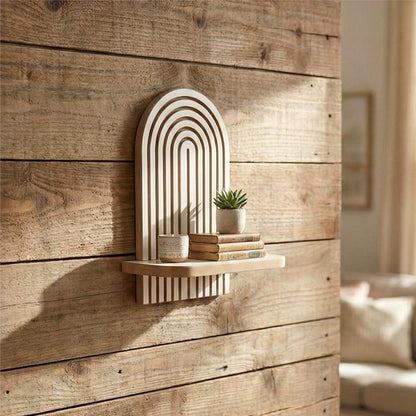 Ραφιέρα Τοίχου Artwill MDF Χρώμα Λευκό - Oak 26x13x35