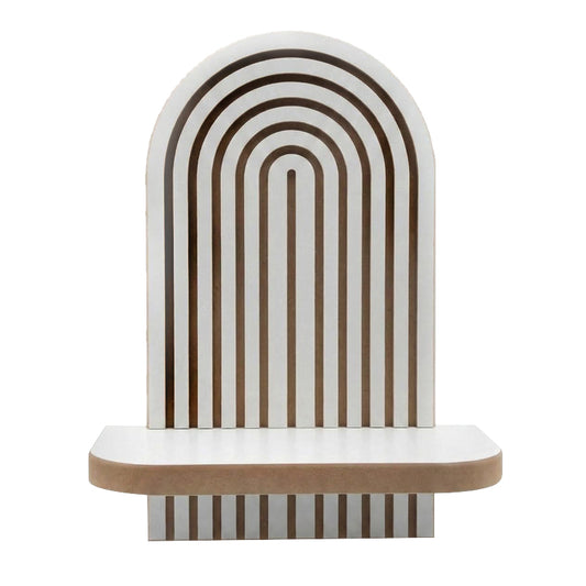 Ραφιέρα Τοίχου Artwill MDF Χρώμα Λευκό - Oak 26x13x35