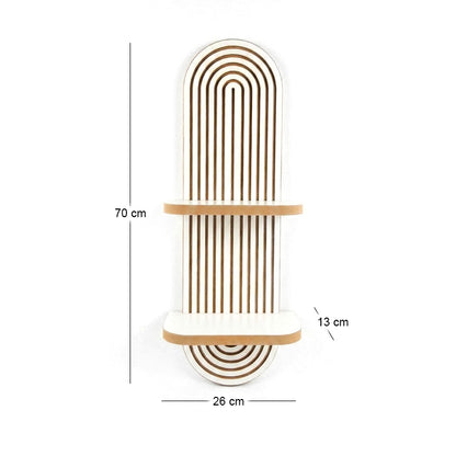 Ραφιέρα Τοίχου Artwill MDF Χρώμα Λευκό - Oak 26x13x70